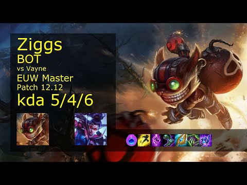 Rank 3 EUW Ziggs Bot: Ziggs vs Vayne