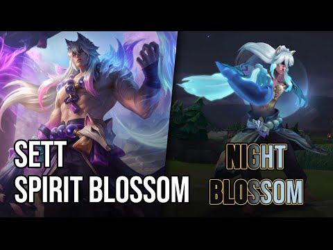 Spirit Blossom Springs Sett - Night Blossom | League of Legends | Chromas Skin