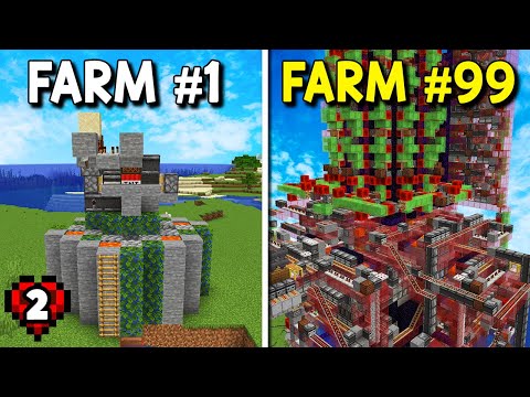 Ich habe 100 Farmen in Hardcore-Minecraft gebaut (ohne Totems)