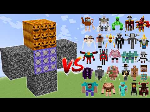 DARK BEDROCK GOLEM vs All New Golems Minecraft Mob Battle !