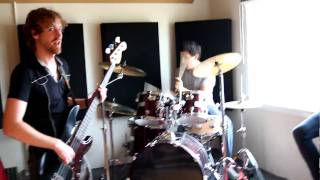 Dual drumming! The Crave's C.J Evans and Tin Soldiers Chris Persiva Jam at Newbury Rock School