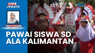 Meriahkan HUT ke-79 RI dan Sambut IKN Nusantara, Siswa SD di Surabaya Pawai Nuansa Adat Kalimantan