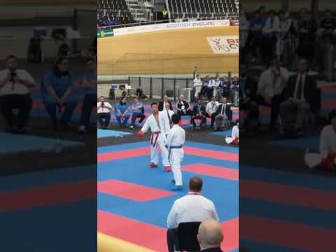 Daisuke Watanabe v Shohei Toyama Mens Individual Kumite Final JKS World Championships Glasgow 2016