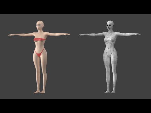 3D Model Stylized Female 01 'T' Pose Base Mesh (preview)