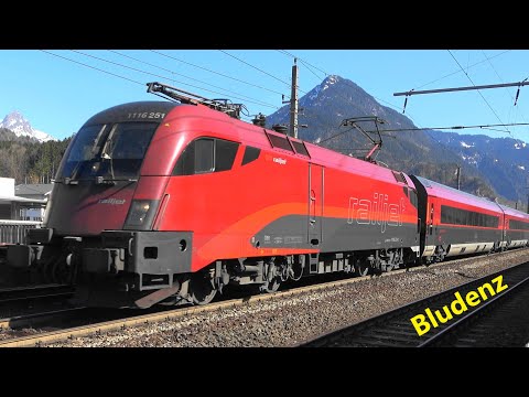 Bludenz Abzweig Arlbergbahn & Montafoner Bahn: Railjet🔁Wien & Talent1 🔁Schruns Montafon