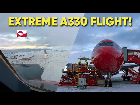Air Greenland A330neo cockpit to new Nuuk runway!