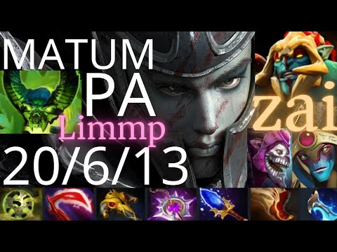 MATUMBAMAN Phantom Assassin vs zai Huskar, Limmp Pugna, Faceless Void - paper or low HP - dota2