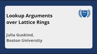 Video: Lookup Arguments over Lattice Rings