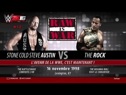 WWE 2K16:  The Rock Vs Steve Austin - Raw is war 98 - Showcase 12