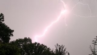 preview picture of video 'Unwetter mit Naheinschlägen und sehr lautem Donner am 27.07.2013'