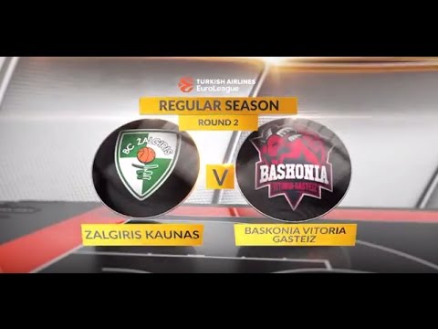 EuroLeague Highlights RS Round 2: Zalgiris Kaunas 78-73 Baskonia Vitoria Gasteiz