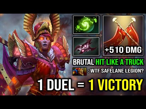BRUTAL +510 Damage Safelane Legion | Powerful Hit Like a Truck with Nonstop Solo Duel Hunting Dota 2