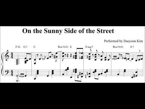 [Jazz Standard] 'On the Sunny Side of the Street' for solo piano (sheet music)