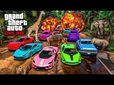 EL ÚLTIMO EXPLOTA CON COCHES ALEATORIOS EN LA JUNGLA! ME ENCANTA!! - GTA 5 ONLINE
