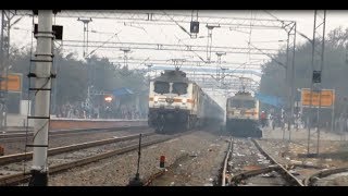 preview picture of video 'Thunderstorm on tracks ||| Madly Honk and Overtake by Amritsar Shatabdi Express at Full Speed..!!!'