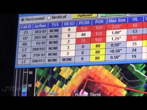 APRIL 8 2015 4PM Potosi Tornado & Bonne Terre Missouri Hail On Radar