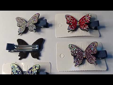 CARTELA PRESILHA BORBOLETA STRASS 3 X 5,5 CM