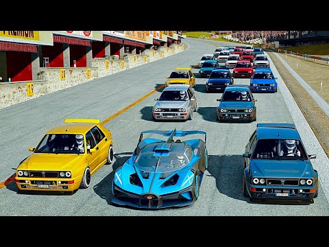 Bugatti Bolide vs Lancia Delta Integrale EVO-R at Nordschleife
