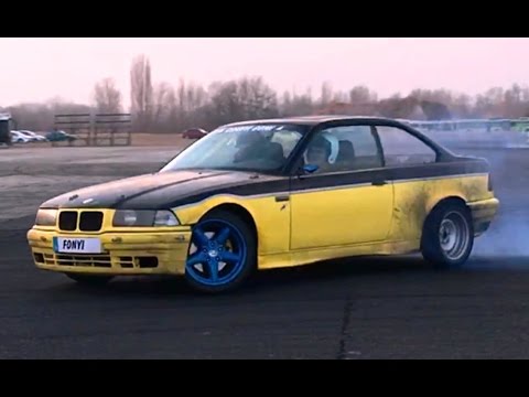230HP BMW E36 325i Drifting - Fonyódi Gábor | Amateur Drift Training Day - 2017.02.18 Tököl Airport