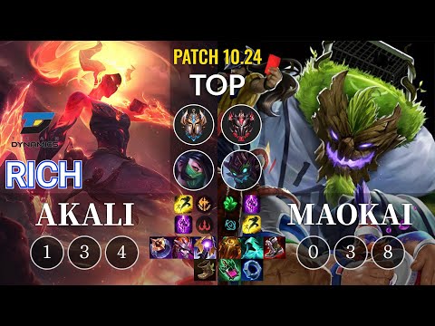 DYN Rich Akali vs Maokai Top - KR Patch 10.24