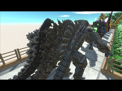 HEISEI GODZILLA & GODZILLA 2021 & MECHAGODZILLA 2021  DEATH RUN - Animal Revolt Battle Simulator