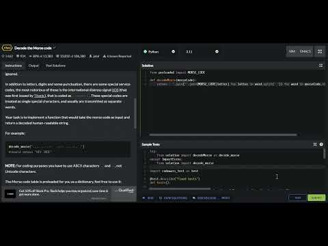 Codewars Python Decode The Morse Code 6 Kyu Solution