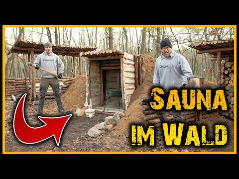Sauna selbst gebaut - Saunieren im Wald - Outdoor Bushcraft Deutschland