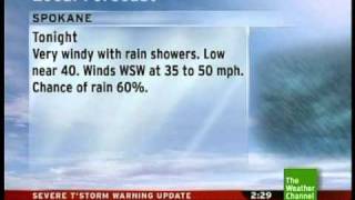 TWC Severe Thunderstorm Warning- Spokane, WA- Nov. 16, 2010- 2:27AM PST