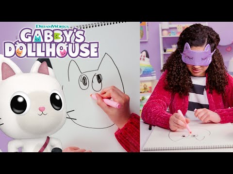 Gabby's BLINDFOLDED Drawing Challenge! | GABBY'S DOLLHOUSE