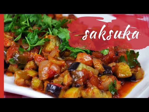 Turkish SAKSUKA (Fried Eggplants in Tomato-Garlic Sauce)