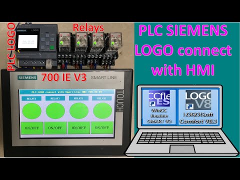 PLC SIEMENS LOGO connect with HMI Smart Line 700 IE V3 full tutorial