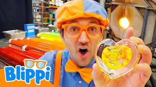 Blippi Aprende a Fazer Esculturas de Vidro! 🧊 1 HORA DO BLIPPI BRASIL! 🟠 Vídeos Educativos