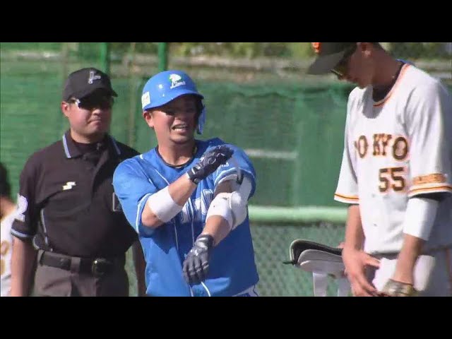 【ファーム】頼れる男!! ライオンズ・岡田雅利が今季初打席でライトへヒットを放つ!! 2022年4月22日  埼玉西武ライオンズ 対 読売ジャイアンツ