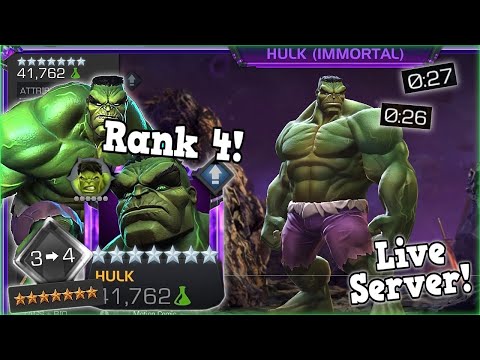 7 STAR RANK 4 IMMORTAL HULK! LIVE SERVER! Best PVE Champ in the Game? | Marvel Contest of Champions