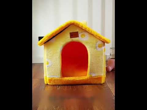 Foldable dog house pet cat bed winter dog villa sleep kennel removable nest warm enclosed cave sofa