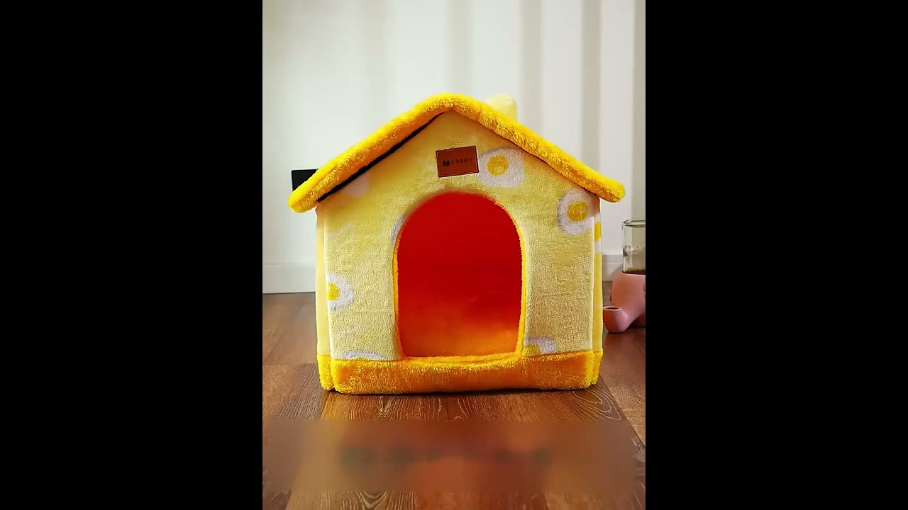 Watch Foldable dog house pet cat bed winter dog villa sleep kennel removable nest warm enclosed cave sofa now Foldable dog house pet cat bed winter dog villa sleep kennel removable nest warm enclosed cave sofa