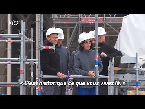 Visite d’Emmanuel Macron à la cathédrale Notre-Dame de Paris