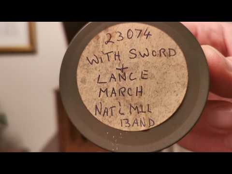 Sword & Lance March - National Military Band - Edison Amberola VIII - Blue Amberol Record Cylinder