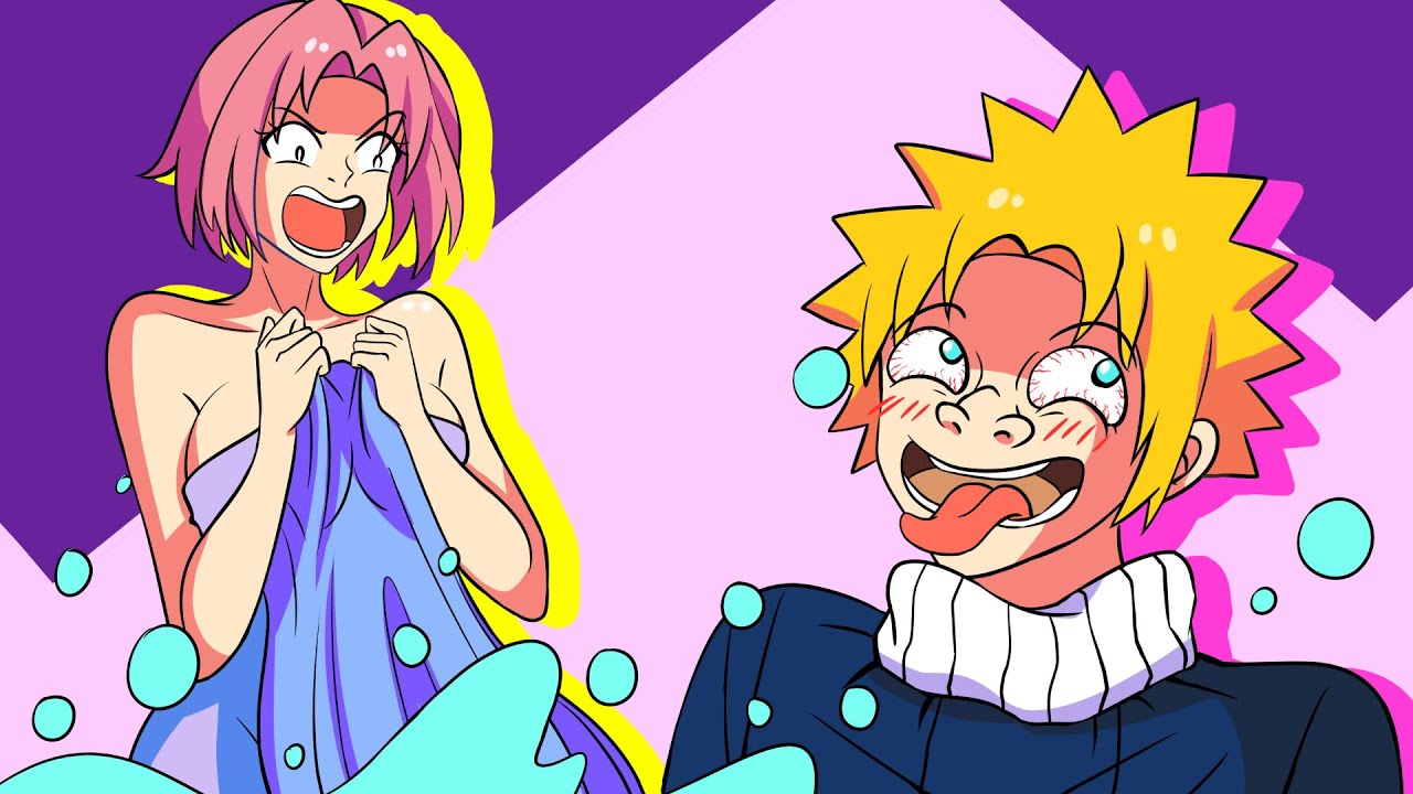 NARUTO peeked at SAKURA's bath and BEING PUNCHED AT HIS FACE ~ ナルトはサクラのお風呂をのぞいて顔を殴られた