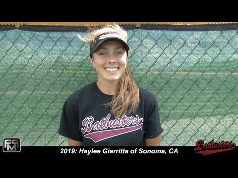 2019 Haylee Giarritta Second Base Softball Skills Video - Batbusters - Clark