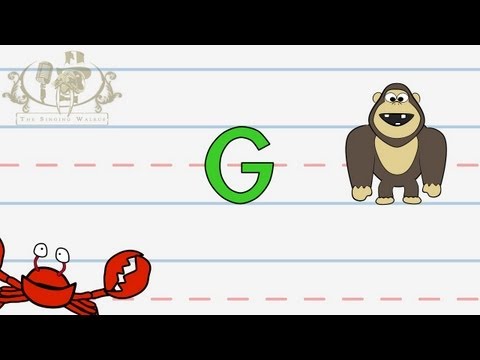 Part of a video titled Alphabet Writing lesson for children | The Singing Walrus - YouTube
