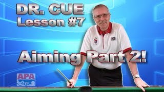 APA Dr. Cue Instruction - Dr. Cue Pool Lesson 7: Aiming (Cue Ball Travel Line)