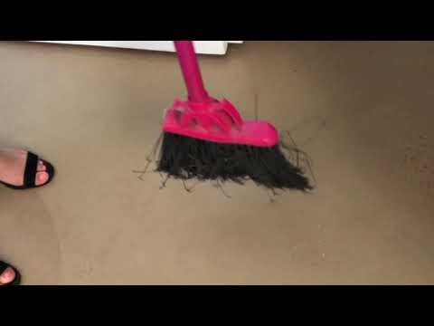 DIY broom hack for easy hair removal