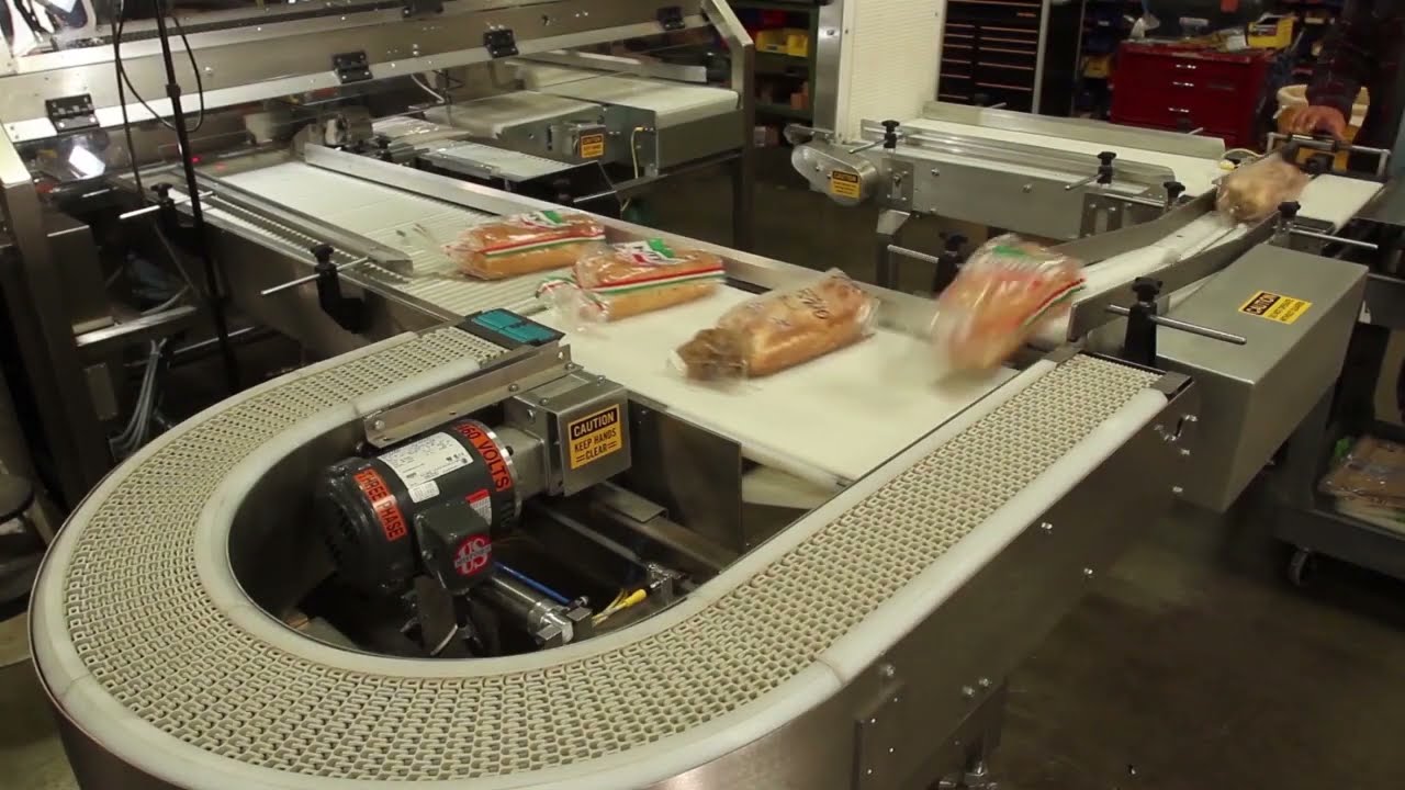 UBE MODEL 7000 WIDE PRODUCT BAGGER - DOUBLE BAGGER FOR BREAD -  WITH TAIL REVERSING CONVEYOR