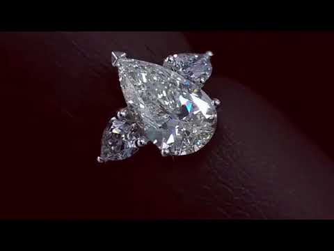 Pear Diamond Three Stone Engagement Ring/Anniversary Gift For Her.