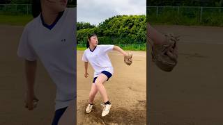 豪速球を投げる14歳の天才野球少女 #shorts