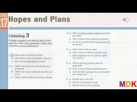 Tactics for Listening Third Edition Basic Unit 17 Hopes and Plans