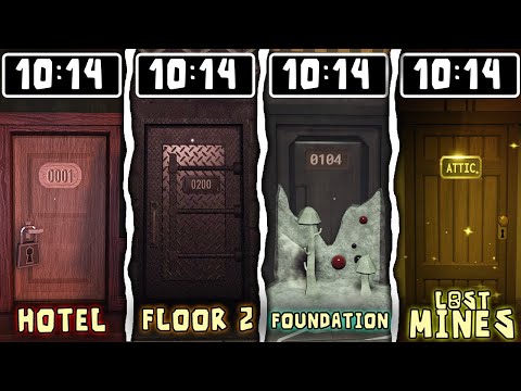 Roblox : DOORS DOORS HOTEL Vs FLOOR 2 Vs THE FAUNDATION Vs THE LOST MINES  | Jumpscares