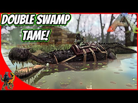 MOVING TO THE NEW BASE SPOT AND SWAMP TAMES!! || Ark Hardcore Ragnarok Ep 4!