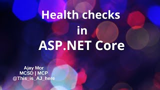 Health checks in asp.net core